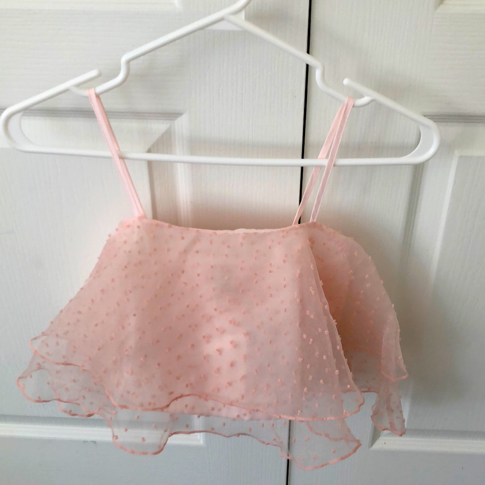Girls fancy top pink color, made in England from river island size 11-12 years